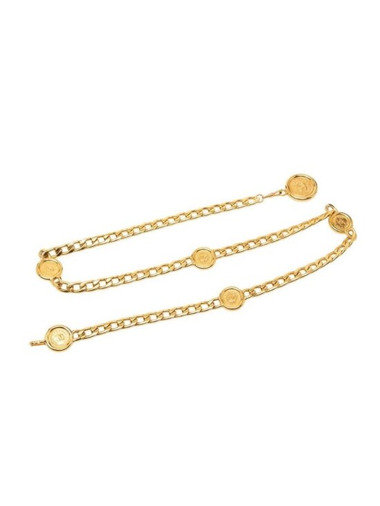 Chanel CC Logo Coin Chain Belt Gold Plated